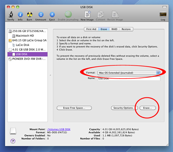 Osx format usb for mac and windows